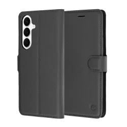 Custodia per Samsung Galaxy S26 FE / S25 FE, Techsuit, Leather Folio, Nera