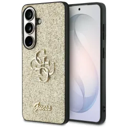 Custodia per Samsung Galaxy S26 S942, Guess, Fixed Glitter Big 4G Metal Frame, Dorata