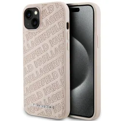 Custodia per Apple iPhone 15, Karl Lagerfeld, Diagonal Quilted K Pattern, Rosa