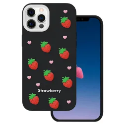 Custodia per Apple iPhone 16 Pro Max, OEM, Strawberry, Nera