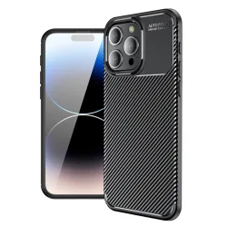 Custodia per Apple iPhone 14 Pro, Techsuit, CarbonFiber, Nera