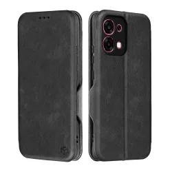 Custodia per Oppo A6 Pro 5G / A6 Pro 4G, Techsuit, Safe Wallet Plus, Nera