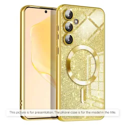 Custodia MagSafe per Apple iPhone 17 Air, Techsuit, Luxury Glitter, Dorata