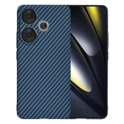 Custodia per Xiaomi Poco F6, Techsuit, Carbonite FiberShell, Turchese