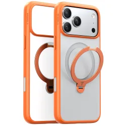 Custodia MagSafe per Apple iPhone 17 Pro Max, Torras, Ostand Spin, Arancione