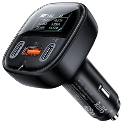 Caricabatterie Auto Acefast B5 Display, 101W, 5A, 1 x USB-A - 2 x USB-C, Nero