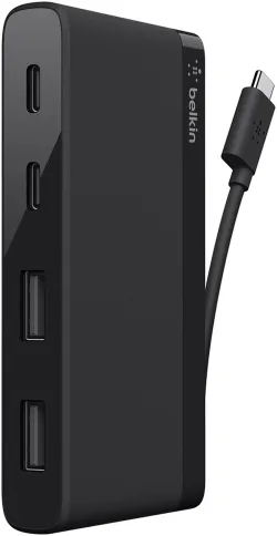 Hub USB-C Belkin Mini, 2 x USB-A 3.1 - 2 x USB-C, Nero F4U090btBLK