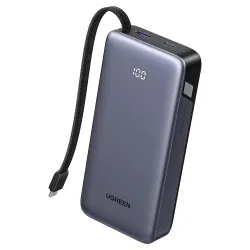 Batteria Esterna UGREEN PB536 (55988B), 20000mAh, 45W, QC + PD, 1 x USB-A - 2 x USB-C, Grigio