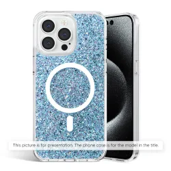 Custodia per Samsung Galaxy S25+ S936, Techsuit, Sparkly Glitter, Blu