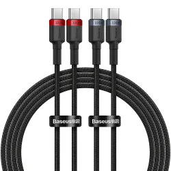 Cavo Dati e Ricarica USB-C - USB-C Baseus Cafule, 100W, 2m, Rosso, Set 2 pezzi P10318306003-01