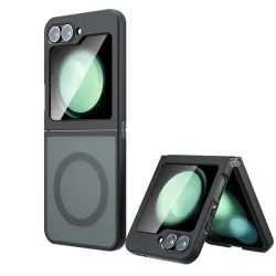 Custodia MagSafe per Samsung Galaxy Z Flip6 F741, Techsuit, PureFrost, Nero Satinato