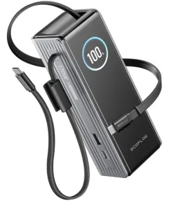 Batteria Esterna EcoFlow Rapid, 25000mAh, 170W, QC + PD, 1 x USB-A - 3 x USB-C, Grigio