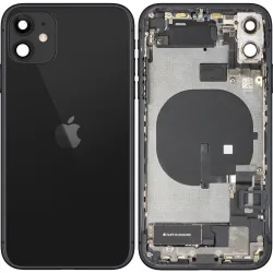 Cover Batteria Apple iPhone 11, Con Scocca Centrale, Parti Complete, Nero, Swap Premium