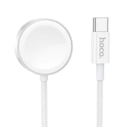 Caricabatterie Wireless HOCO CW59 per Apple Watch / Samsung Galaxy Watch Series, USB-C, Bianco