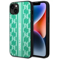 Custodia per Apple iPhone 14 Plus, Karl Lagerfeld, Monogram Stripe, Verde