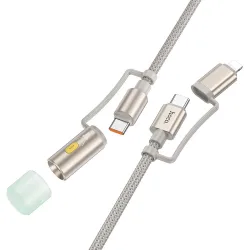 Cavo Dati e Ricarica USB-C / Lightning - USB-C / Led HOCO U138, 60W, 1.2m, Grigio