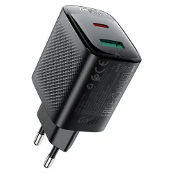Caricabatterie Retea Acefast A106, 45W, 3A, 1 x USB-A - 1 x USB-C, Nero