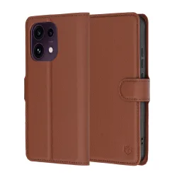 Custodia per Oppo Reno16 F / Reno16 FS, Techsuit, Leather Folio, Marrone