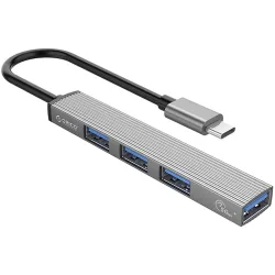 Hub USB-C Orico AH-A13, 1 x USB-A 3.0 - 3 x USB-A, Grigio