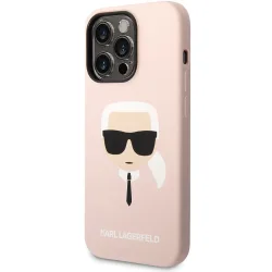 Custodia MagSafe per Apple iPhone 14 Pro, Karl Lagerfeld, Silicone Karl Head, Rosa