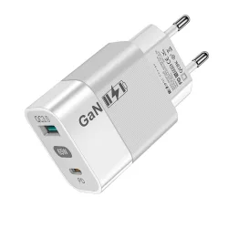 Caricatore da rete Techsuit CHPD131, 33W, 6.6A, 1 x USB-A - 1 x USB-C, Bianco