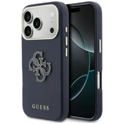 Custodia per Apple iPhone 17 Pro Max, Guess, Resin Logo, Blu