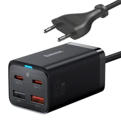 Caricabatterie Stazione Baseus GaN3 Pro, 65W, 3A, 2 x USB-A - 2 x USB-C, Nero CCGP040101
