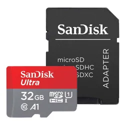 Scheda di Memoria microSDHC SanDisk Ultra Android A1, 32Gb, Classe 10 / UHS-1 U1, Con Adattatore SDSQUA4-032G-GN6MA
