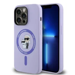 Custodia MagSafe per Apple iPhone 14 Pro Max, Karl Lagerfeld, Silicone Ring Karl & Choupette, Viola