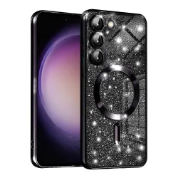 Custodia MagSafe per Samsung Galaxy S23+ S916, Techsuit, Luxury Glitter, Nera