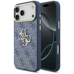 Custodia per Apple iPhone 17 Pro Max, Guess, Big 4G Logo Classic, Blu Dorato