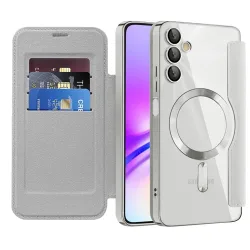 Custodia MagSafe per Samsung Galaxy A05s A057, Techsuit, SmartMag Book, Grigio