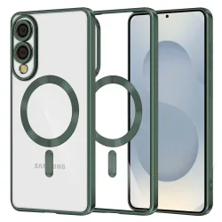 Custodia MagSafe per Samsung Galaxy S25 Edge S937, Techsuit, Luxury Crystal, Verde Scuro