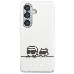 Custodia MagSafe per Samsung Galaxy S26 S942, Karl Lagerfeld, IML Karl & Choupette Peekaboo Logo, Bianca