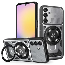 Custodia per Samsung Galaxy A25 A256, Techsuit, RuggedCam, Grigio