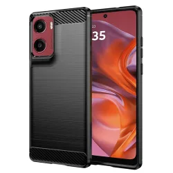 Custodia per Motorola Moto E15 / G05, Techsuit, Carbonio, Nera