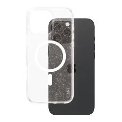 Custodia MagSafe per Apple iPhone 16 Pro Max, PanzerGlass, Care Urban Combat Star Lit, Trasparente Bianca