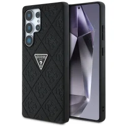 Custodia per Samsung Galaxy S25 Ultra S938, Guess, Grained Hot Stamp 4G Triangle, Nera