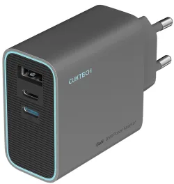 Caricabatterie Retea Cuktech, 65W, 3A, 1 x USB-A - 2 x USB-C, Grigio CUKAD653EUGR