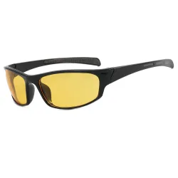 Occhiali da Ciclismo Unisex Techsuit 9937, Neri Gialli