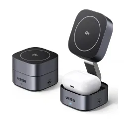 Caricabatterie Wireless UGREEN W702 3in1, 20W, 1.67A, 1 x USB-C, Nero