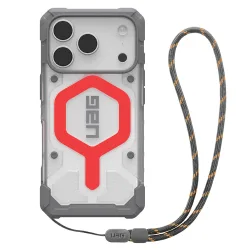 Custodia MagSafe per Apple iPhone 17 Pro, Urban Armor Gear, Pathfinder Clear con Lanyard, Rossa