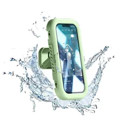 Custodia da Parete con Membrana Tattile Techsuit LC-999 per Telefono, Impermeabile, Verde