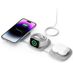 Caricabatterie Wireless Tech-Protect A32 3in1, 15W, 1.67A, Grigio
