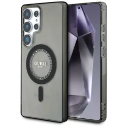 Custodia MagSafe per Samsung Galaxy S25 Ultra S938, Guess, IML Rhinestone, Nera