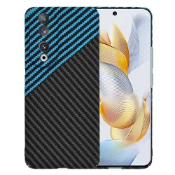 Custodia per Honor 90, Techsuit, Carbonite FiberShell, Nero Bleu