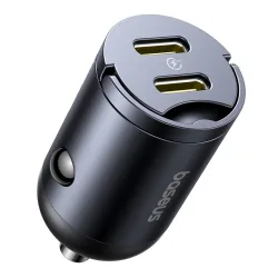 Caricabatterie Auto Baseus Tiny Star, 30W, 3A, 2 x USB-C, Nero C00035001121-03