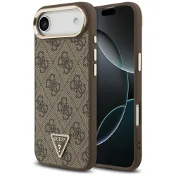 Custodia per Apple iPhone 17 Air, Guess, Logo Triangolo 4G, Marrone Dorato