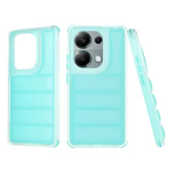 Custodia per Xiaomi Redmi Note 13 Pro 4G / Poco M6 Pro 4G, Techsuit, Wave Shield, Turchese