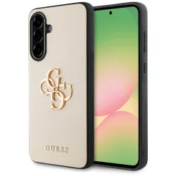 Custodia per Samsung Galaxy A56 A566, Guess, 4G Grained Big and Classic Logo, Beige